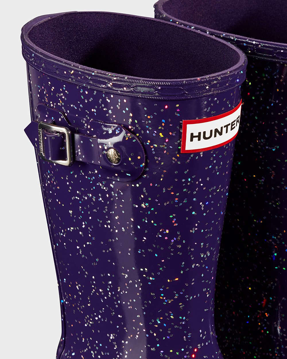 Hunter Gummistøvler Blå Lilla - Barn Original Big Giant Glitter - Norge DRPLUV-016